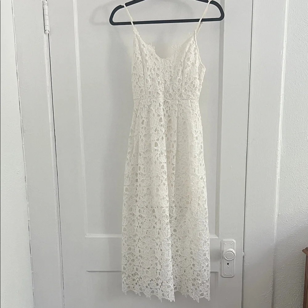 Astr Cream Lace Midi Dress - Picture 1 of 7